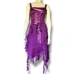 DollsKill | NWT’s Current Mood Y2K satin lace up corset goth grunge midi dress